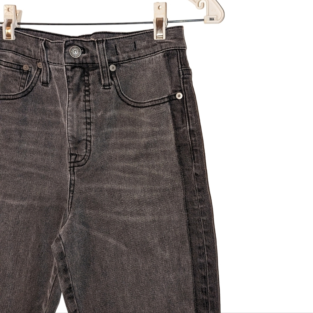 Madewell Classic Straight High Rise Cropped Frayed Hem Denim Jeans Size 25 - Picture 3 of 13